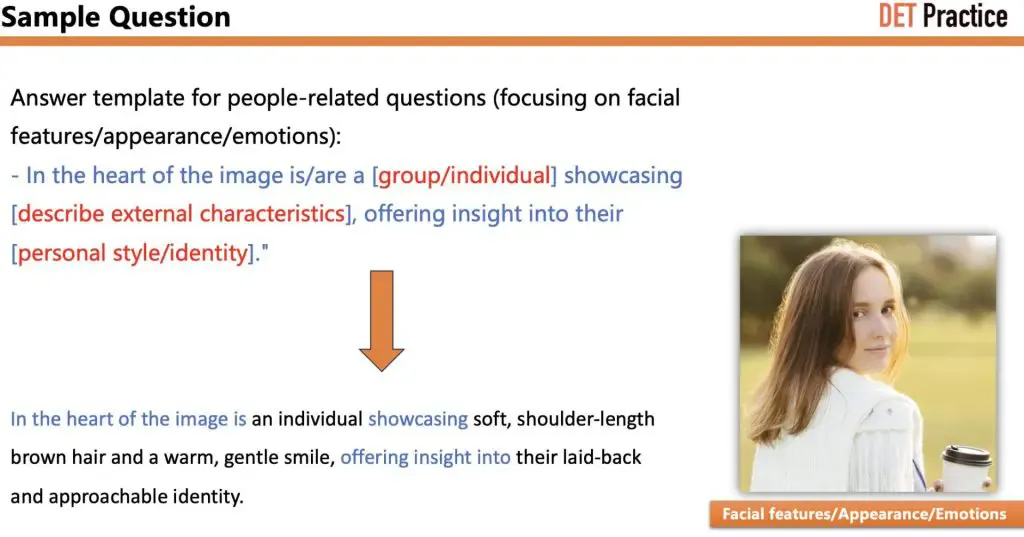 Sample Question 1 of Write about the Photo, with Template 2